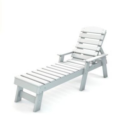 JAYHAWK PLASTICS Frog Furnishings Pensacola Chaise Lounge, White PB ADPENCLWHI